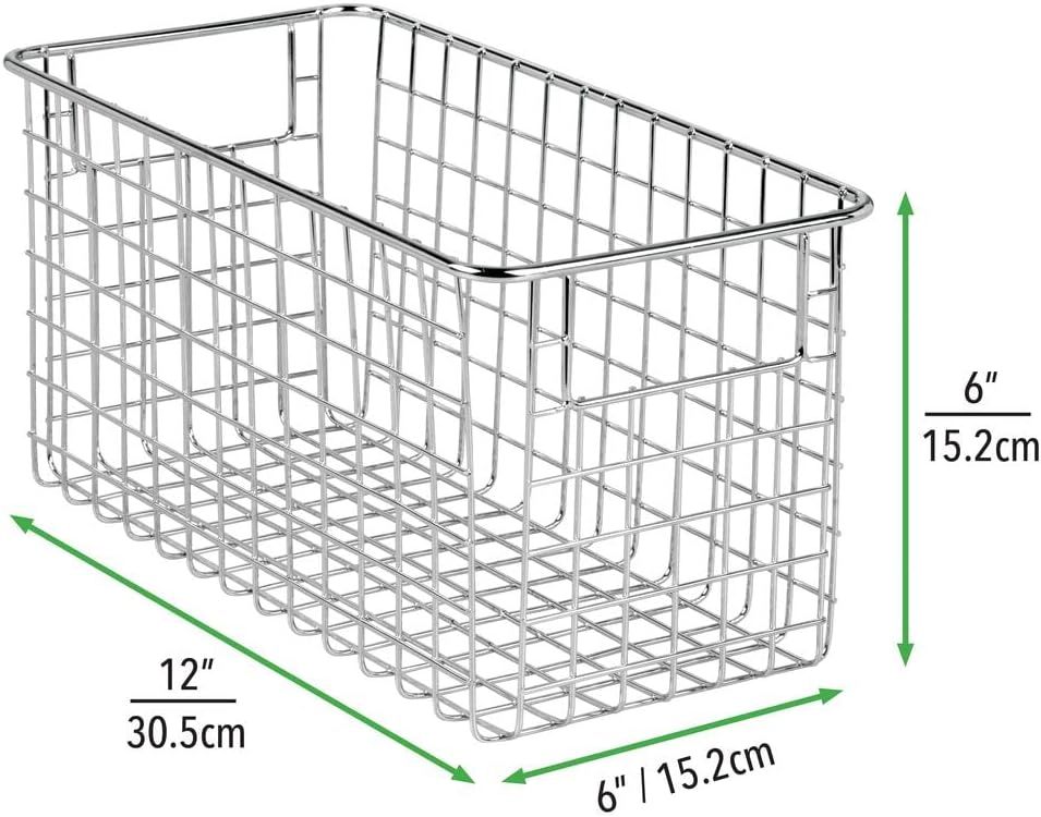 mDesign Drahtkorb für Badzubehör – praktische Gitterbox mit Griffen aus rostbeständigem Metall für T