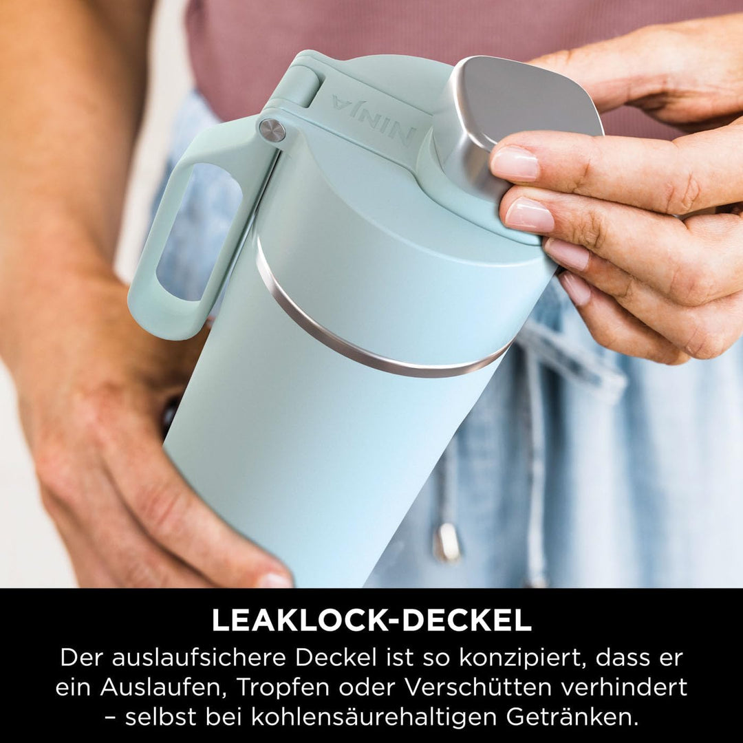Ninja Thirsti Wasserflasche/Thermobecher to go, 530ml, auslaufsicherer Deckel, für kohlensäurehaltig