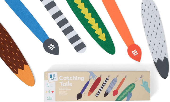 BS Toys Kompaktspiel Outdoor: Fangspiel mit Tierstäben - EIN Fangenspass für Kinder - 6 Tierstäbe mi