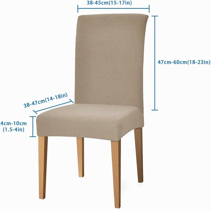 EBETA E Stuhlhussen 6 Stück, Elastische Stuhlbezug, Stretchhusse Stuhlüberzug Jacquard Hussen für Ho