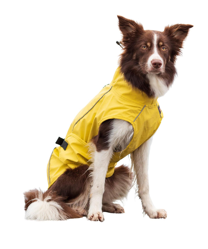 TRIXIE Regenmantel Vimy für Hunde L gelb – Hunde-Regenjacke mit reflektierenden Elementen für mehr S