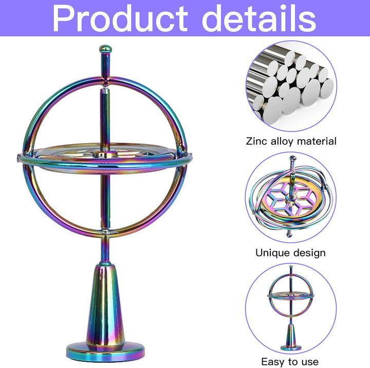 Gyroscope,Rotierendes Schreibtischspielzeug,Gyroskop Metall Bunte Spinning Dekompression,Spielzeug P