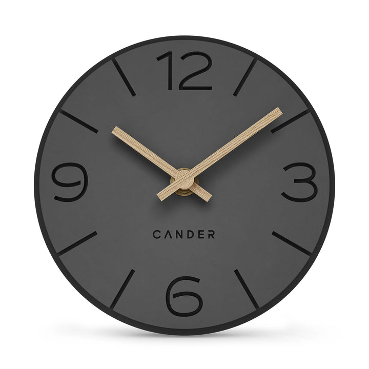 Cander Berlin MNU 2615 Y Tischuhr lautlos ohne Ticken 15 cm analog batteriebetrieben Vintage grau sc