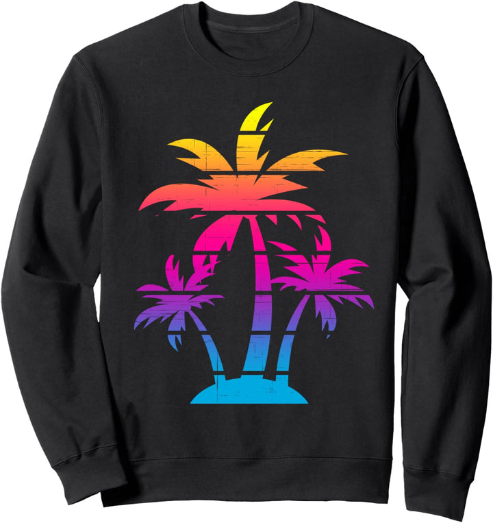 Palme Sonnenuntergang Strand Urlaub Kreuzfahrt Tropisches Sweatshirt