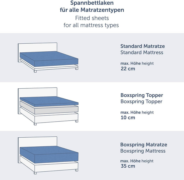 Blumtal® Premium Topper Spannbettlaken 120x200cm Jersey im 2er Set - Oeko-TEX zertifiziertes Bettlak