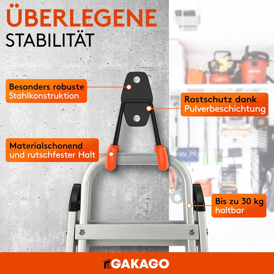 Gakago Gerätehalter Wandhalterung – 10er Garagenhaken Set inkl. Dübel, Schrauben & Anleitung – Werkz