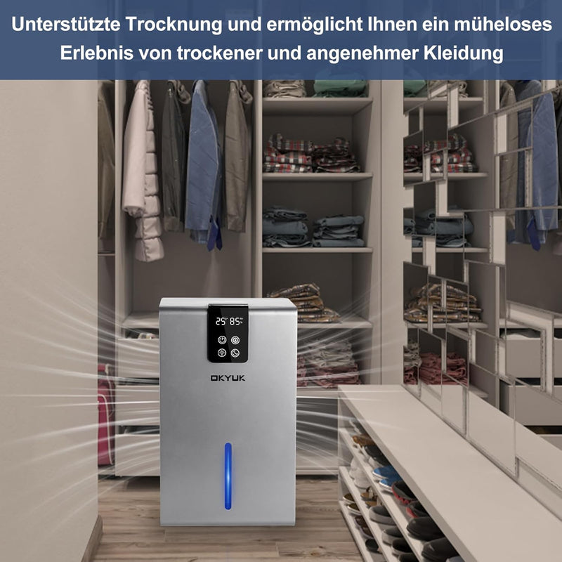 Luftentfeuchter Elektrisch 2700ml, Luftentfeuchter für Zuhause mit automatischer Abschaltung, 7-Farb