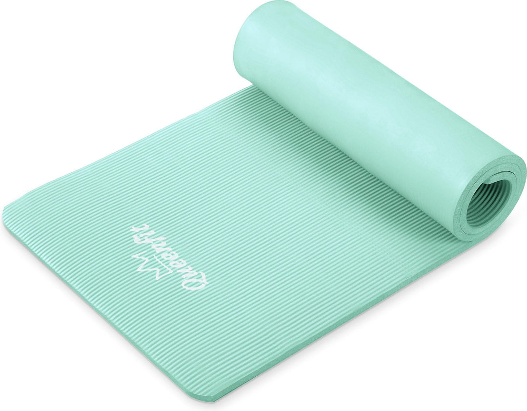 Queenfit NBR Yogamatte - Trainingsmatte 180x61cm - Fitness - Gymnastikmatte - Tragegurte - Pilates -