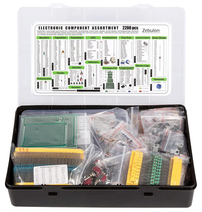 Elektronische Komponenten Sortiment Box, Widerstand, Kondensator, Drossel, IC, Diode, Transistor, Pl