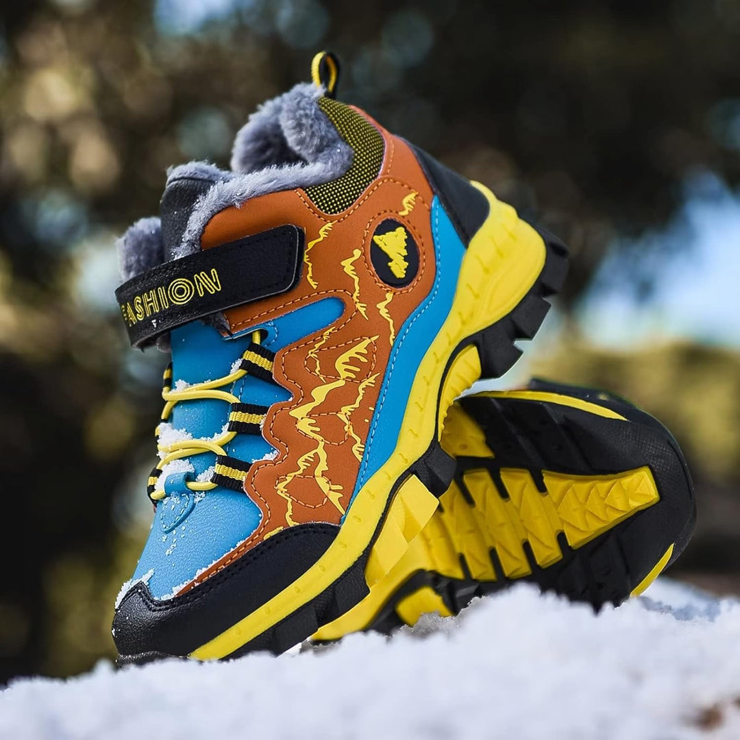 ZYLDK Kinder Winterschuhe Warm Gefütterte Winterboots Jungen Mädchen Trekkingschuhe Schneestiefel Ba