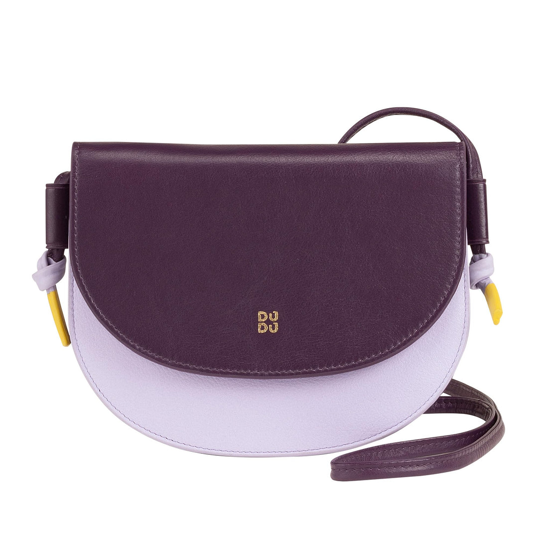 DUDU Damen Umhängetasche aus Leder, kompaktes schlankes Design Handtasche mit Knopfverschluss, Verst