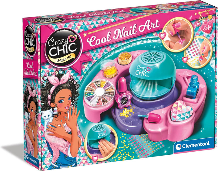Clementoni Crazy Chic Cool Nail Art - DIY Nageldesign-Set für Kinder ab 6 Jahren - Kreativ-Spielzeug