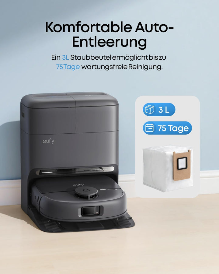 eufy Staubbeutel, 3er-Pack, 3L, auslaufsicher, effektive Filterung, sicher, kompatibel mit E25 und E