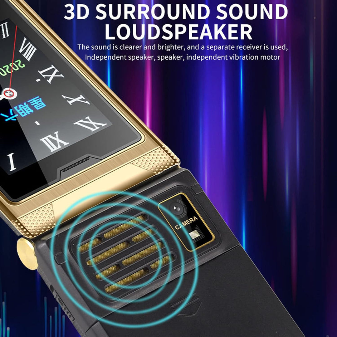 Zunate Entsperrtes Klapptelefon, 3 Zoll Grosse Tasten, Grosse Schriftarten, Klapphandy für Senioren,