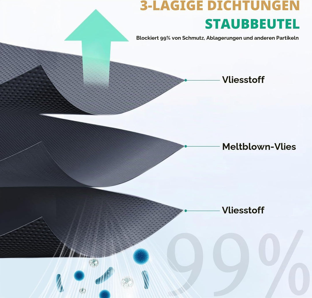 12 Stück Staubbeutel für Eufy X8 Pro/ X10 Pro Omni Saugroboter Zubehör, Ersatzbeutel Staubsaugerbeut