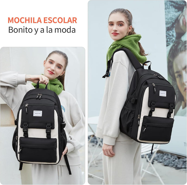 Aamytike Schulrucksack Mädchen Teenager Schule Rucksack Damen Schulranzen Maedchen Wasserdicht Kinde