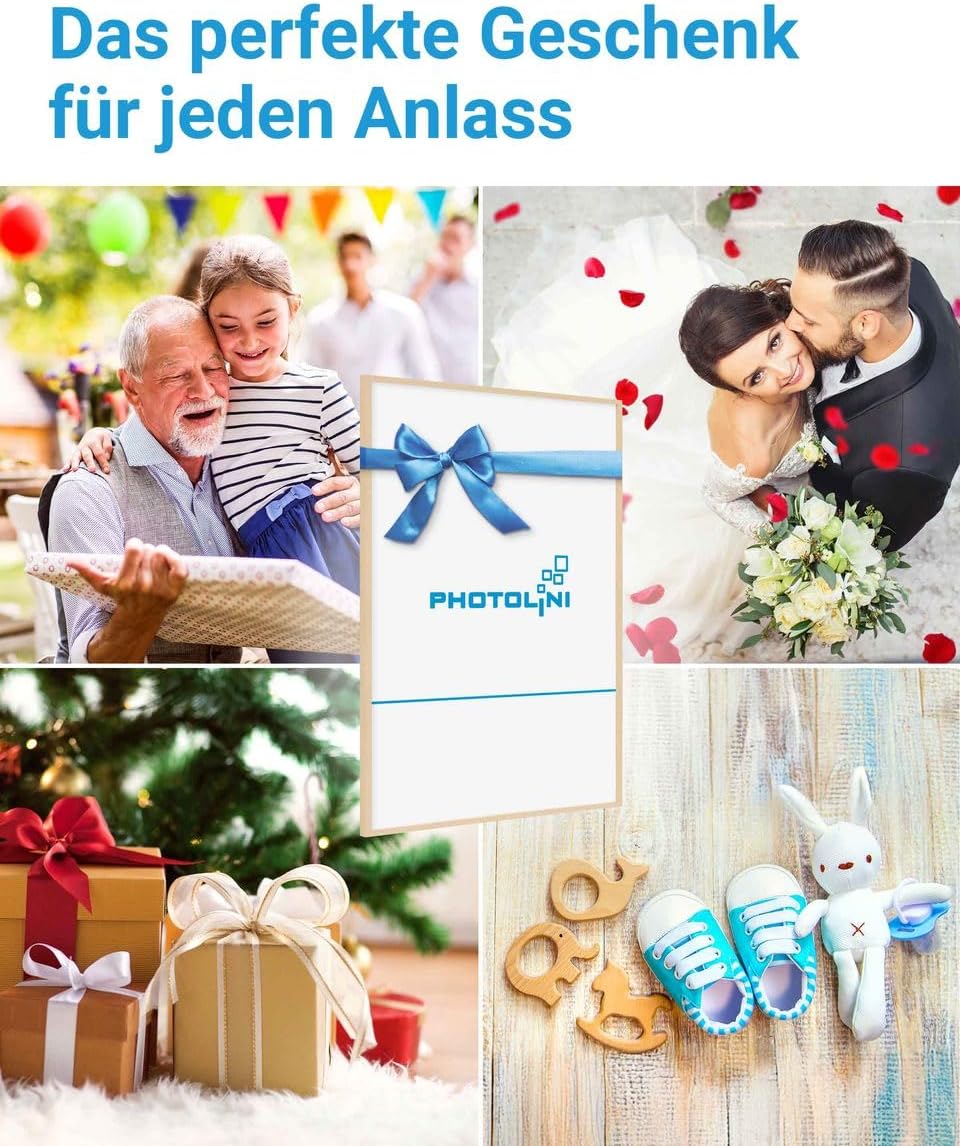 PHOTOLINI Bilderrahmen A3 30x42 cm Schwarz MDF-Holz, 3er Set Posterrahmen, bruchsicheres Acrylglas,