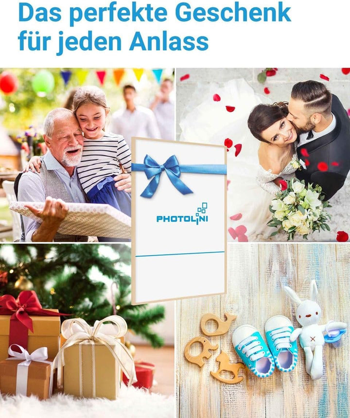 PHOTOLINI Bilderrahmen A3 30x42 cm Schwarz MDF-Holz, 3er Set Posterrahmen, bruchsicheres Acrylglas,