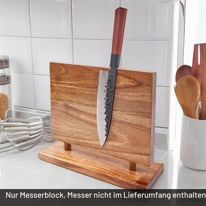 Magnetischer Messerhalter, doppelseitiger magnetischer Messerblock, ohne Messer, universeller Holzme