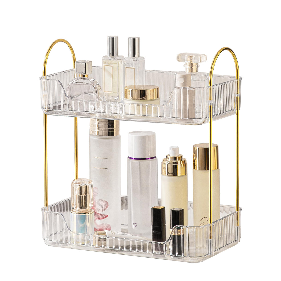 Makeup Organizer, Kosmetik Organizer 2 Ebenen, Beauty Organizer, Skincare Organizer, Badezimmer Orga
