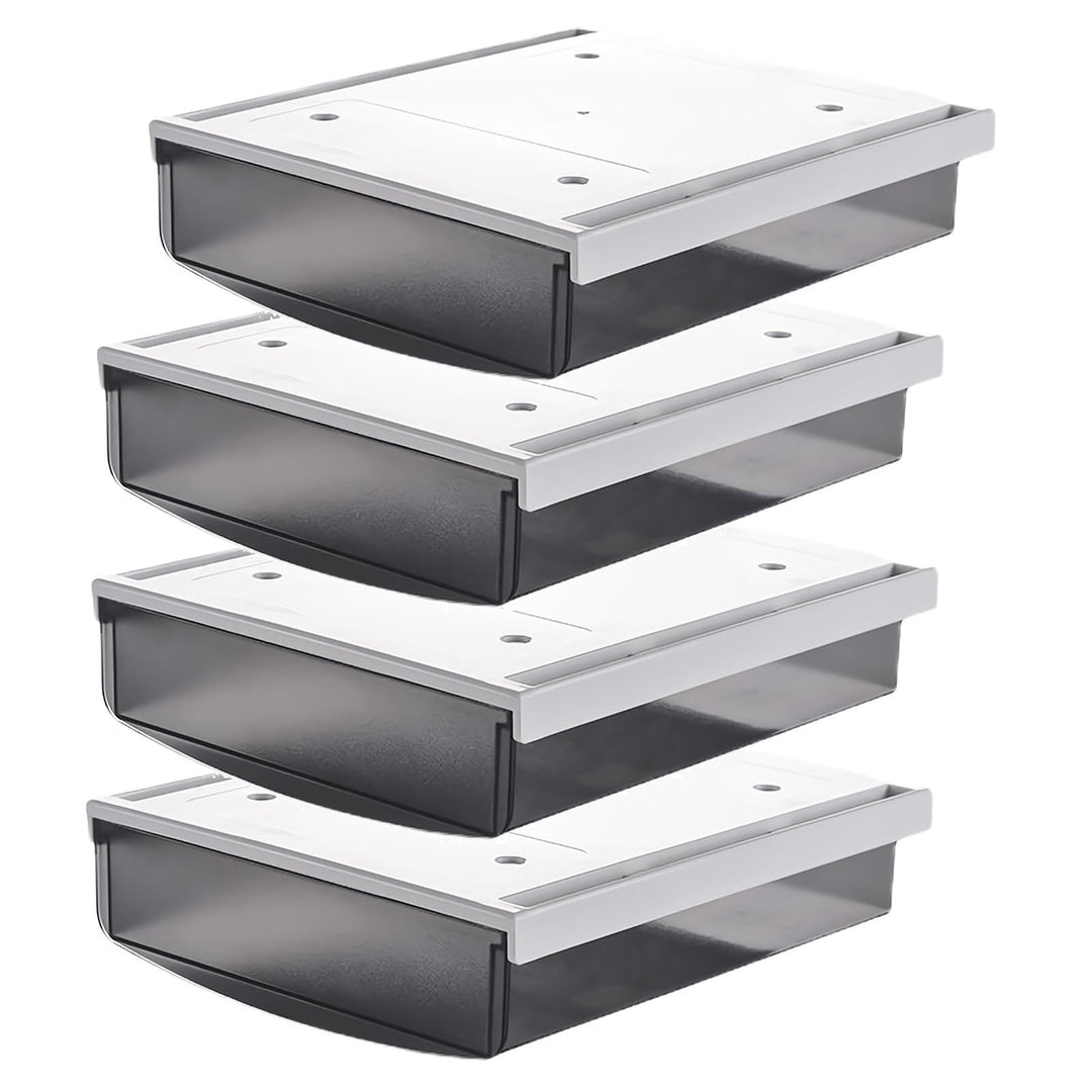 TUKA 4X 1,7L Unterschreibtisch-Schubladen 21x18x5,4cm, Selbstklebende Schubladen, Versteckte Unterba