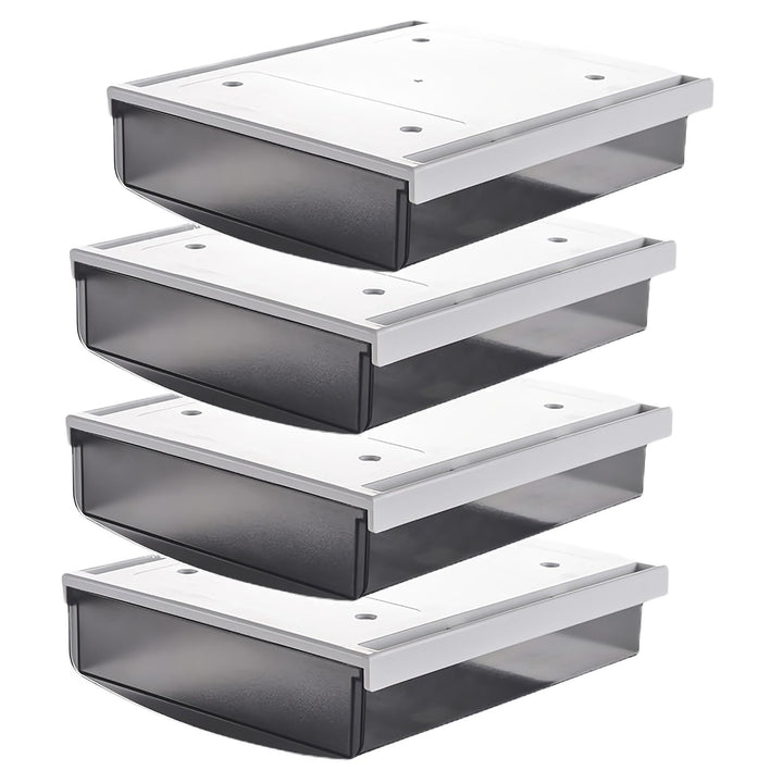 TUKA 4X 3,5L Unterschreibtisch-Schubladen 24x21x8cm, Selbstklebende Schubladen, Versteckte Unterbaus