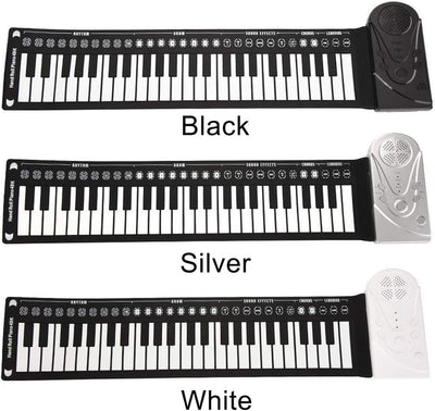 Tongdejing Klavier mit 49 Tasten, zusammenklappbar, tragbar, flexibel, für Anfänger und Kinder Schwa