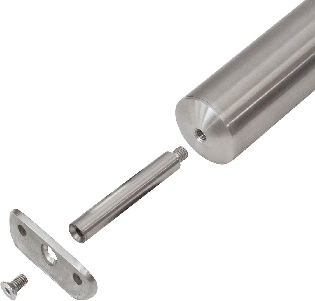 Edelstahl Geländerpfosten Mittel- oder Endpfosten mit Glashalter und Handlauf-Träger - 42,4mm - Wang