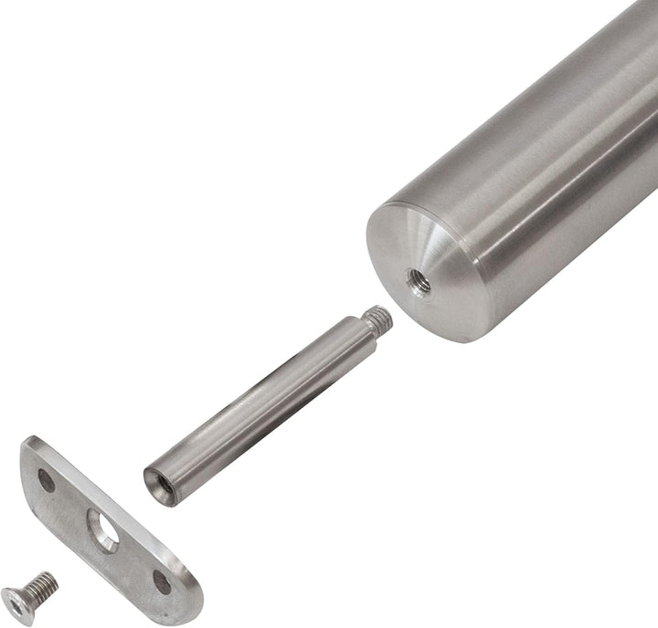 Edelstahl Geländerpfosten Mittel- oder Endpfosten mit Glashalter und Handlauf-Träger - 42,4mm - Wang