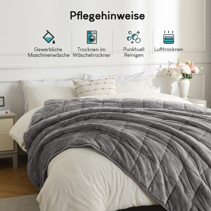 Cottonblue Gewichtsdecke 120x180cm 7kg- Sherpa Fleece Entspannungsdecke Erwachsene Zur Verbesserung
