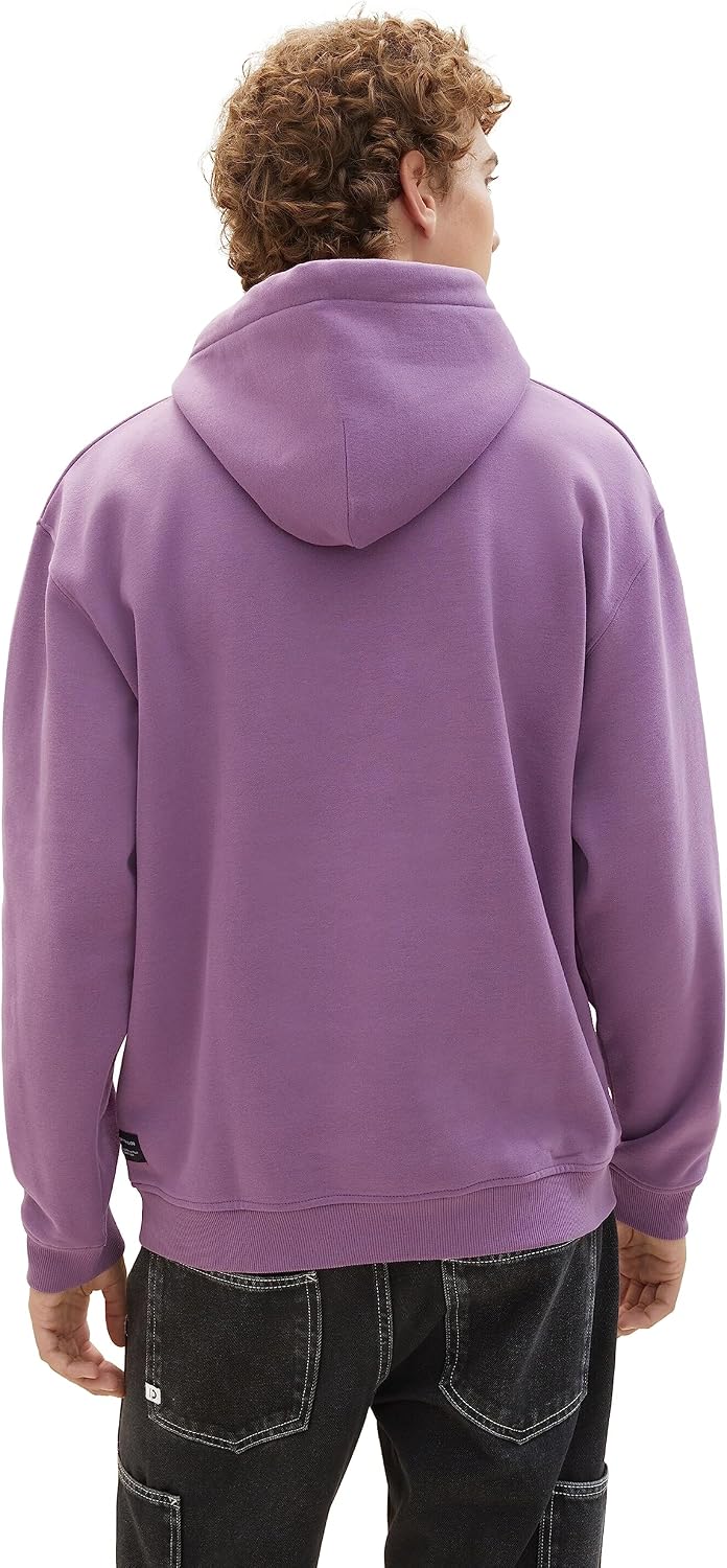 TOM TAILOR Denim Herren Hoodie Sweatshirt mit Logo-Print S 32248 - Dusty Grape, S 32248 - Dusty Grap