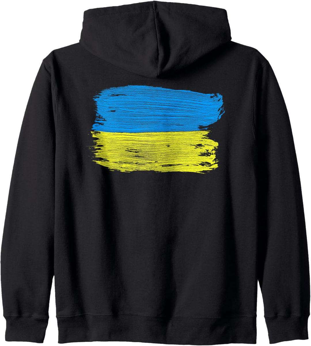 Ukrainische Flagge, Gelb und Blau bemalte Bänder Kapuzenjacke