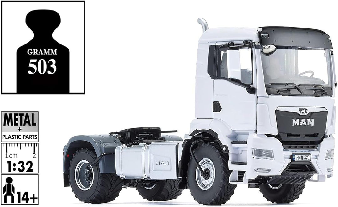 WIKING 077652 MAN TGS 18.510 4x4 BL 2-Achs Zugmaschine, Modell-Lkw, 1:32, Metall/Kunststoff, Ab 14 J