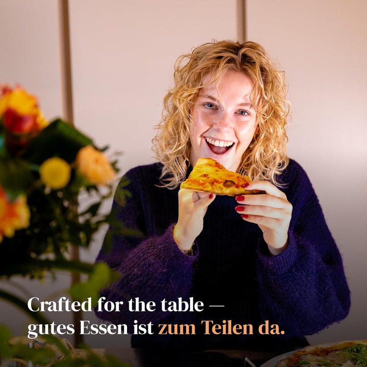 Extra scharfer Pizza Schneider/Pizzaschneider aus Edelstahl | Grosses Wiegemesser 30,5 cm mit Doppel