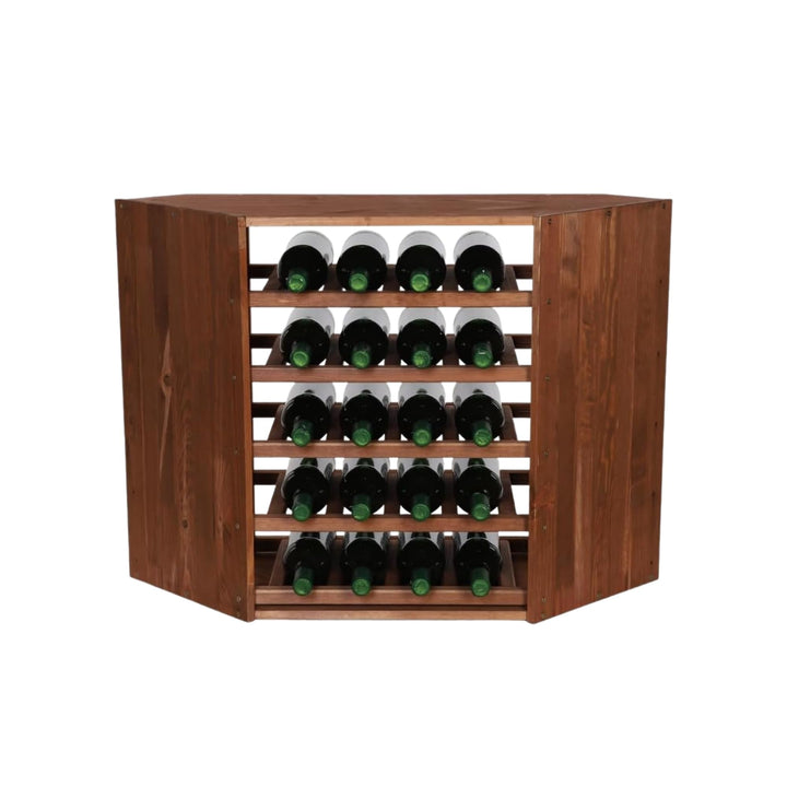 PROREGAL Modulares Weinregal VINCELLAR MOD | HxBxT 60x30x30cm | Eckmodul für 18 Flaschen | Massives
