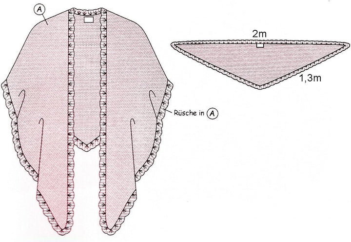 Poncho Cape Trachtentuch Umhang Stola Schultertuch Trachten-Tuch Damen Strickponcho Tracht Strick Tr