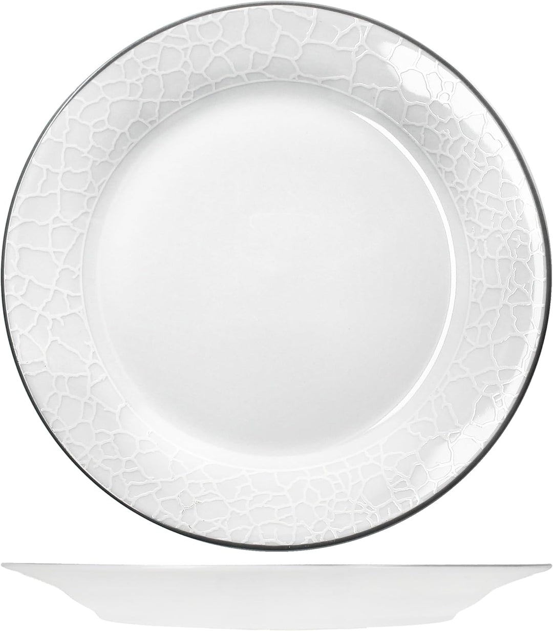 MamboCat 6er Set Venedig Kuchenteller I Ø 20,5 cm I weisses Elegantes Porzellan Geschirr I 6 Persone