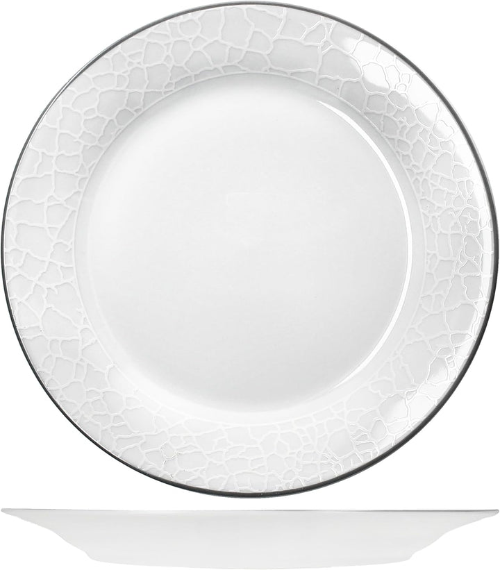MamboCat 6er Set Venedig Kuchenteller I Ø 20,5 cm I weisses Elegantes Porzellan Geschirr I 6 Persone