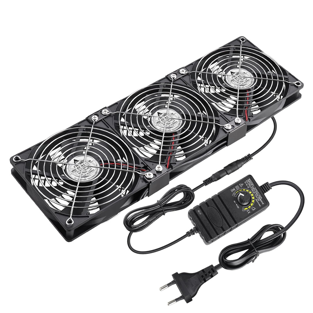 GDSTIME 360mm Gehäuselüfter 230V 3 x 120mm PC Lüfter 230V 120mm Lüfter 220V mit DC 4V -12V Regelbar
