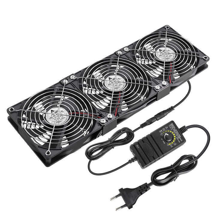 GDSTIME 360mm Gehäuselüfter 230V 3 x 120mm PC Lüfter 230V 120mm Lüfter 220V mit DC 4V -12V Regelbar