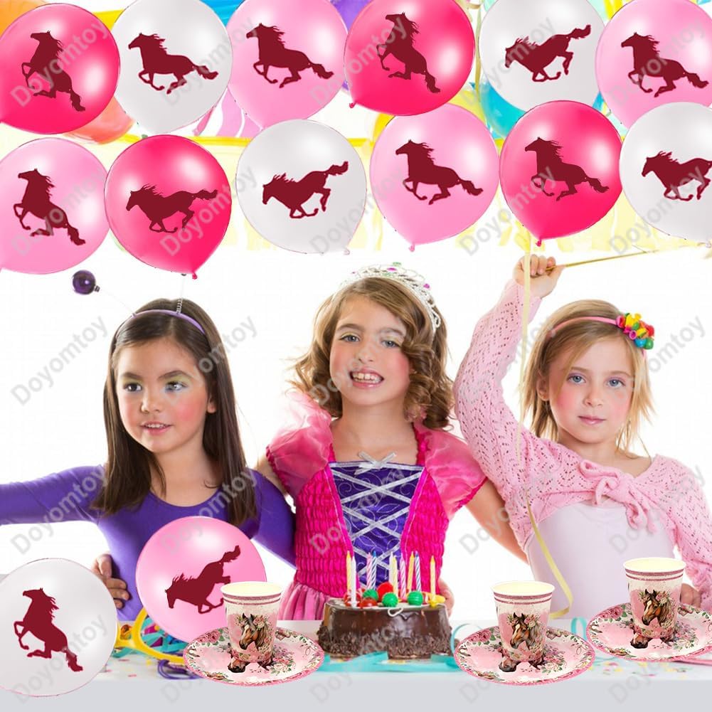 Pferde Geburtstag Deko,Doyomtoy Pferd Partygeschirr Baby Shower Kindergeburtstag Deko Geburtstagstel