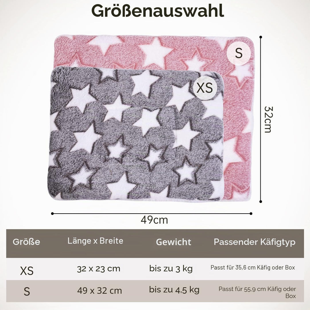 MICOOYO Kleintier-Bettmatte, Flauschiges Fleece, Kaninchenbett, Haustierunterlage, Matte für Kaninch