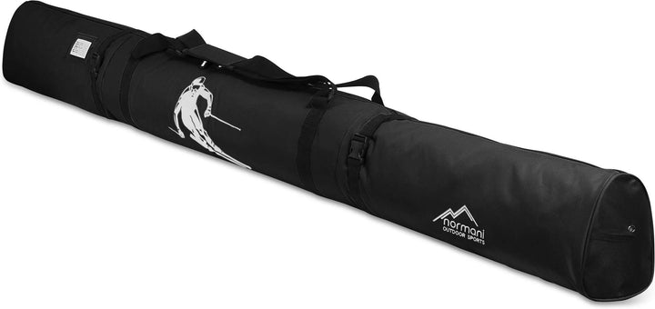 normani Skitasche 200 cm Skisackhülle für 1 Paar Ski und Stöckern Schwarz 200 cm, Schwarz 200 cm