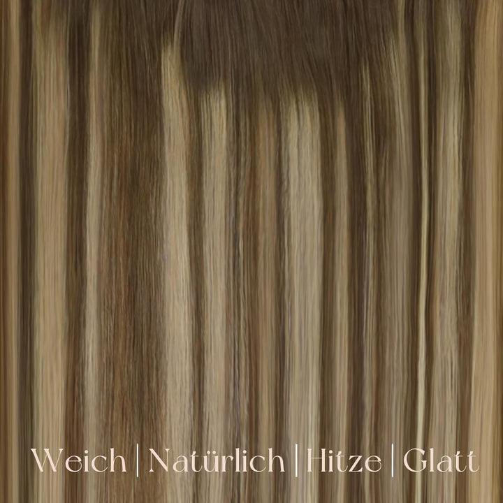 Easyouth Echthaar Clip Extensions Remy Echthaar Clip in Extensions Farbe Mittelbraun Mix Honigblond