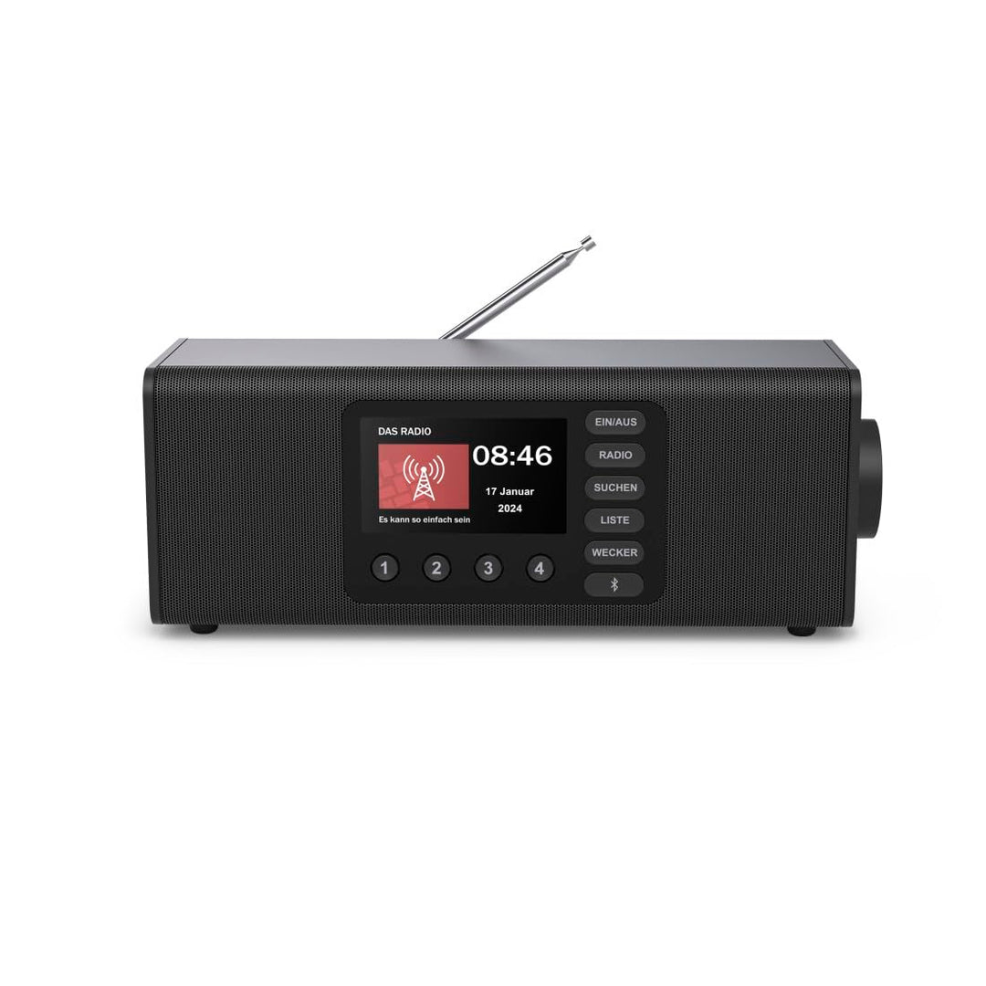 Hama Digitalradio mit grossem Display, DAB+/FM/Bluetooth mit gutem Empfang Schwarz, Schwarz