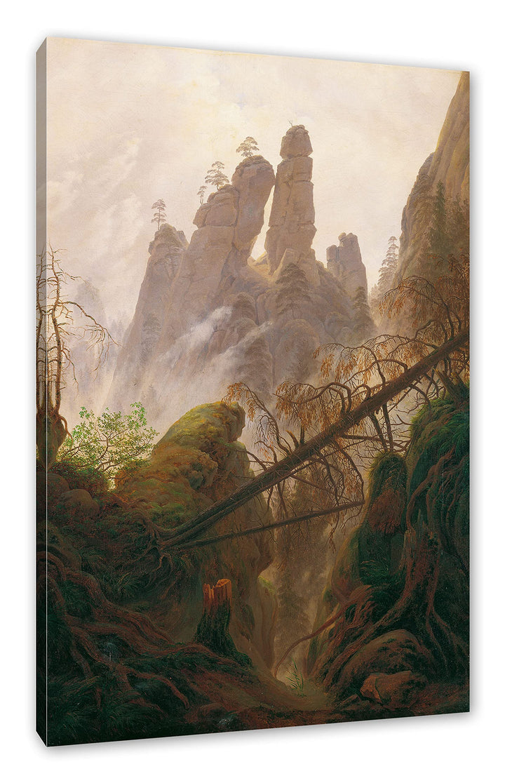 Generisch Caspar David Friedrich - Felsenlandschaft im Elbsandste als Leinwandbild / Grösse: 120x80