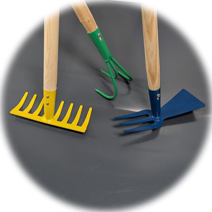 Kinder Gartengeräte Set Besen Harke Rechen Schaufel Garten Geräte Spielzeug (Set 3 Teile), SET 3 Tei