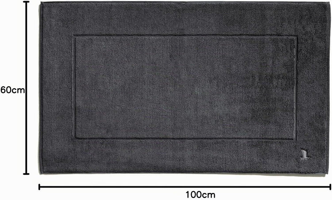 Möve Superwuschel Badteppich mit eingesticktem Logo, Baumwolle, Dark Grey, 60 x 100 cm Dark Grey 60