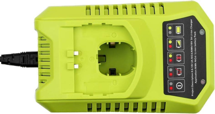 4A P117 Ersatz Ladegerät für Ryobi 18V Kompatibel mit Ryobi Ladegerät 12V-18V One+ Lithium NiCad NiM