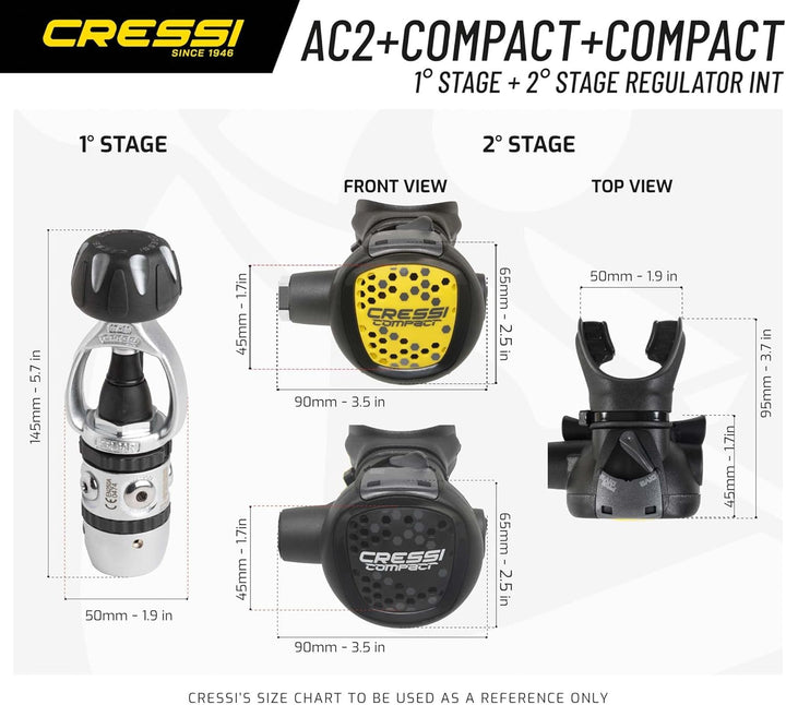Cressi Octopusse AC2 Compact + Octopus Xs Single INT, Single INT